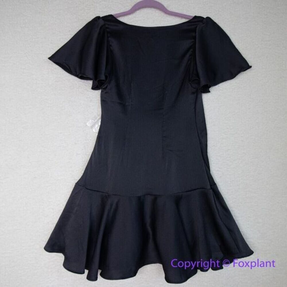 NEW Free People Scarlett Short Sleeve Texture Mini Dress black, size XS - Picture 11 of 16